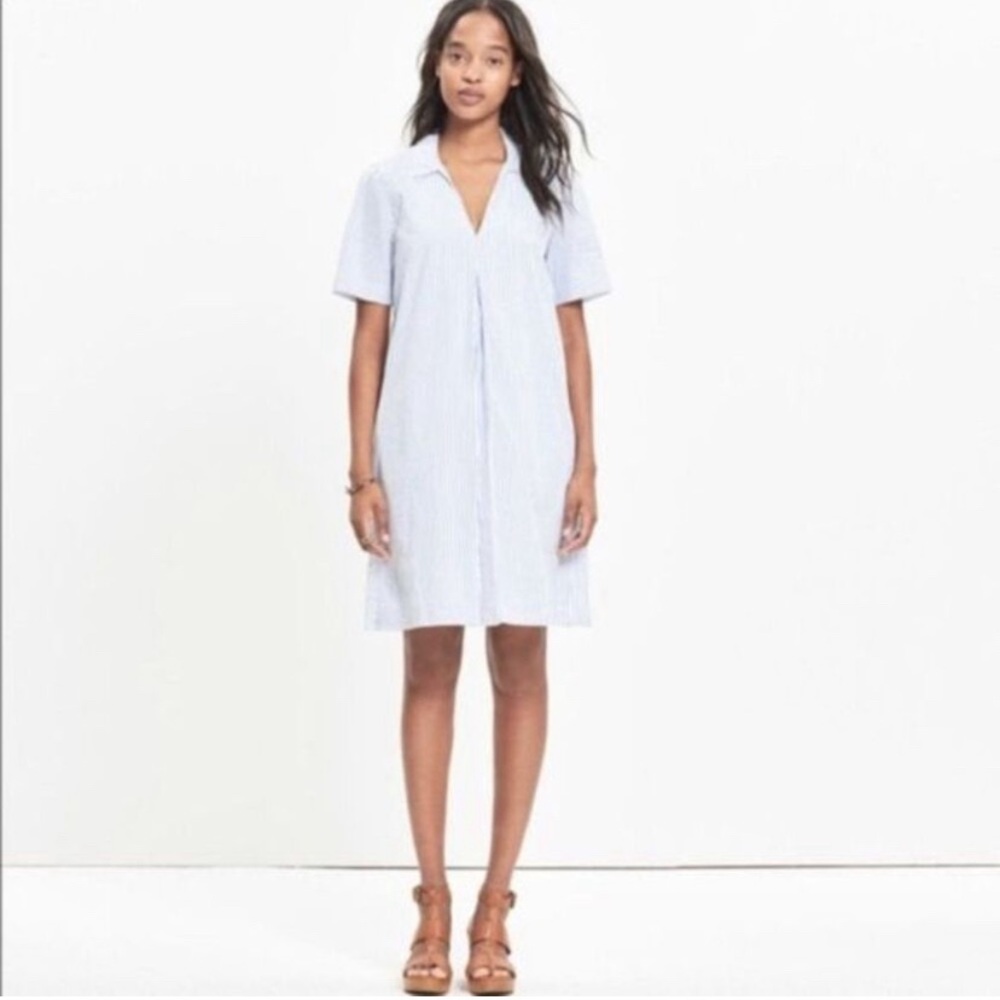 Madewell Striped Swingout Shirt Dress